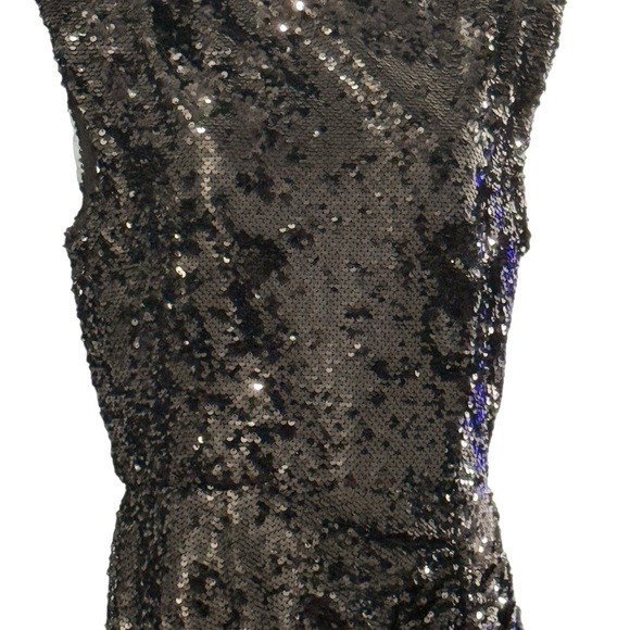 NWT Clover and Sloane Solid Black Sequin Midid Dress Size 12 MSRP $225 - Picture 5 of 10